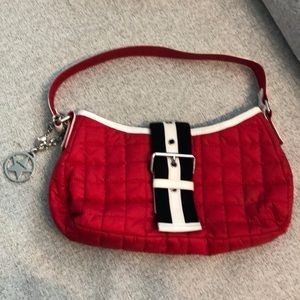 Red Quilted Bebe Sport Motorcycle Handbag